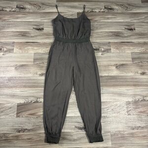 Anthropologie Nisa Olive Green Spaghetti Strap Jogger Jumpsuit Size Medium